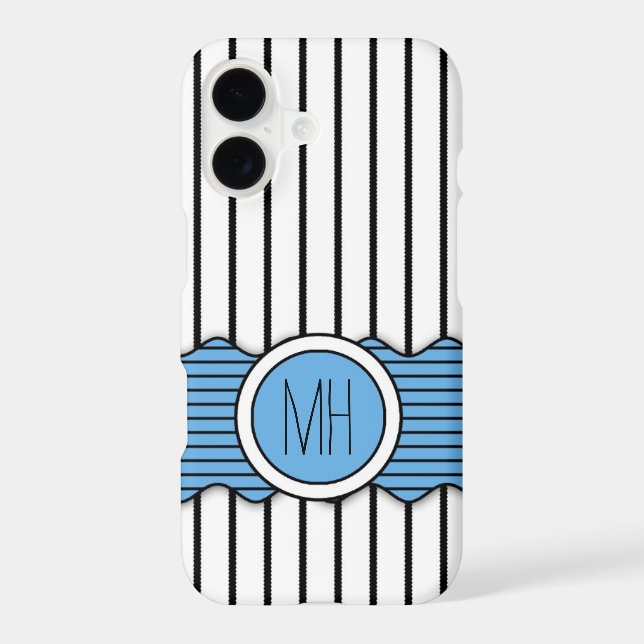 Green White Black Pinstripes Pattern (Back)