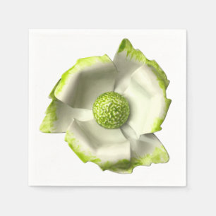 Green White Blossom Flower Brooch Summer Wedding Napkin