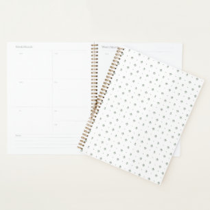 Green & White Botanical Block Print Wedding Planner