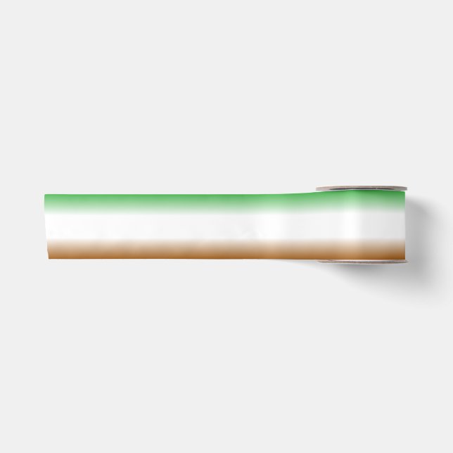 Green, White, Brown Gradient Satin Ribbon (Front)