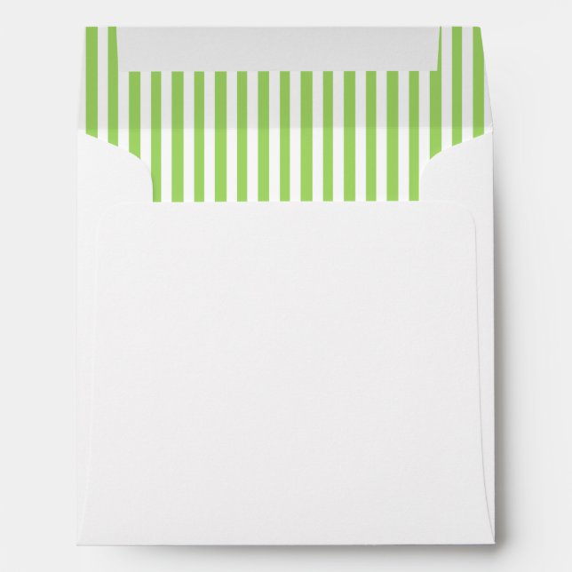 Green, White, Brown Striped Linen Envelope (Back (Bottom))