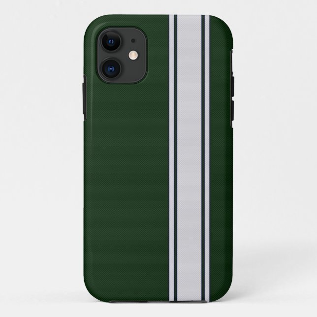 Green & White Carbon Fibre Stripe iPhone 5 Case (Back)