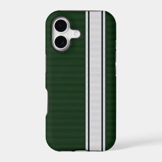 Green & White Carbon Fibre Stripe iPhone 5 Case