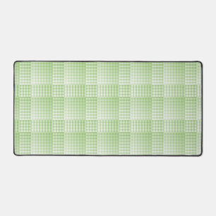 Green White Checker Abstract Pattern Desk Mat