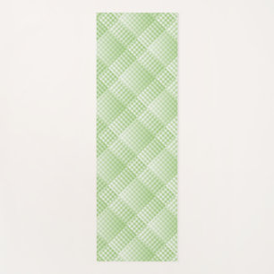 Green White Checker Abstract Pattern Yoga Mat