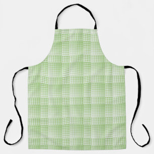 Green White Chequered Abstract Pattern Apron