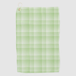 Green White Chequered Abstract Pattern Golf Towel