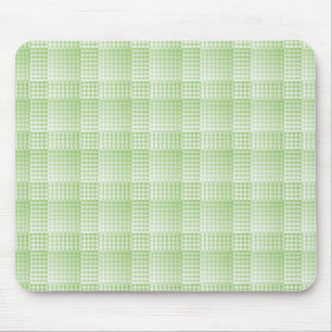 Green White Chequered Abstract Pattern Mouse Pad