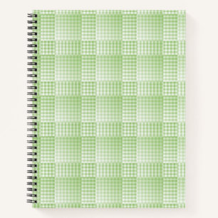 Green White Chequered Abstract Pattern Notebook