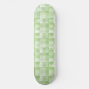 Green White Chequered Abstract Pattern Skateboard