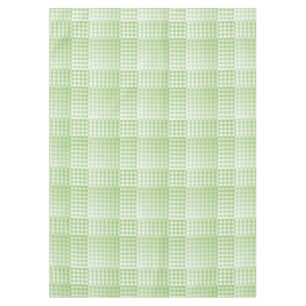 Green White Chequered Abstract Pattern Tablecloth