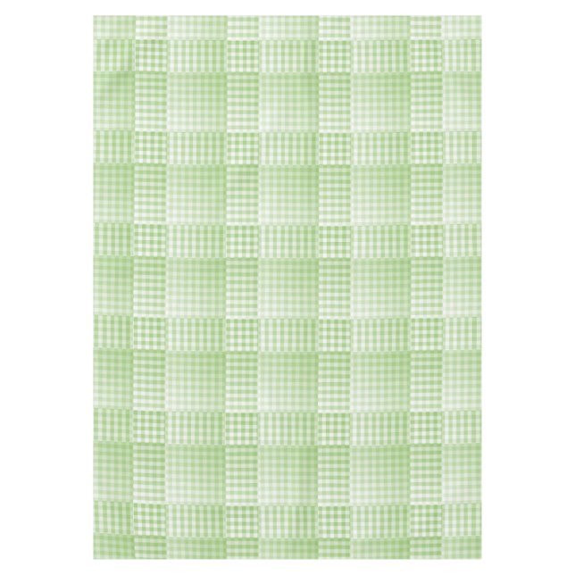 Green White Chequered Abstract Pattern Tablecloth (Front)