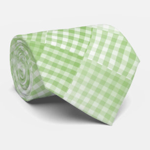 Green White Chequered Abstract Pattern Tie