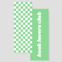 Green White Chequered Abstract Retro Geometric