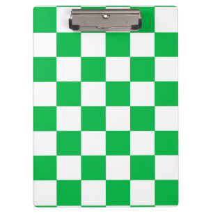 Green White Chequered Check Pattern Clipboard