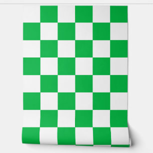 Green White Chequered Check Wall Decor
