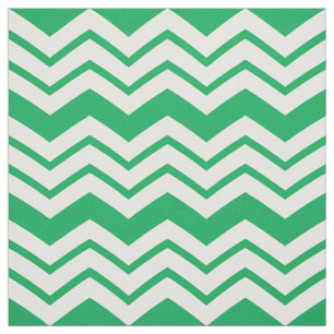 Green White Chevron Zigzag Pattern Design  Fabric