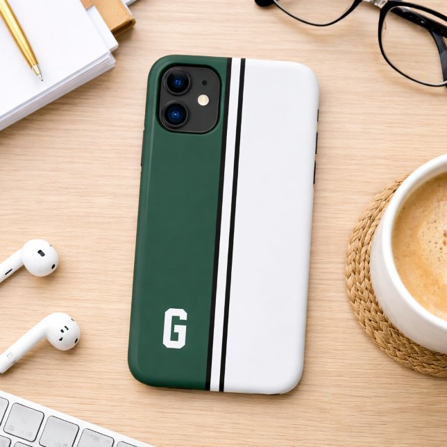 Green & White College Colours  Case-Mate iPhone Case (Creator Uploaded)