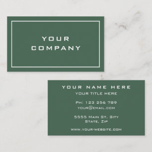 Green & White Colours Modern Elegant Professional Business Card