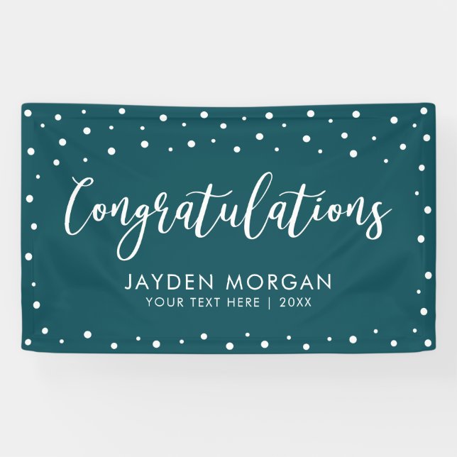 Green & White | Congratulations Party Event Banner (Horizontal)