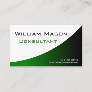 Green White Curved, Professional Business Card