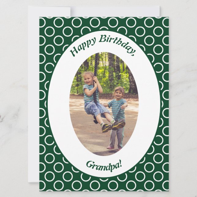 Green & White Custom Photo Grandpa Birthday (Front)