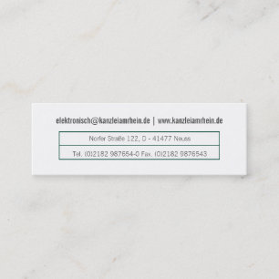 Green White Decadent Mini Business Card