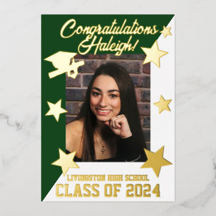 Green & White, Diagonal Graduation Gold