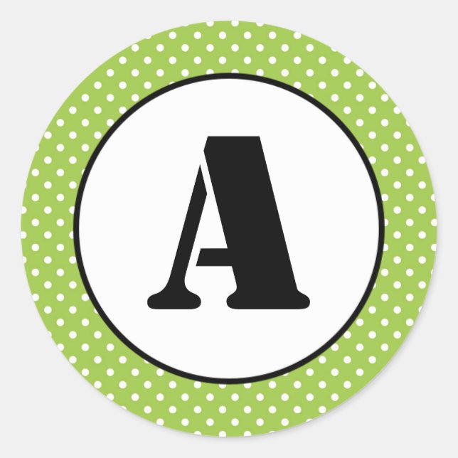 Green & White Dots - Circle Sticker (Front)