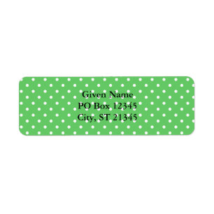 Green & White Dots Return Address Label
