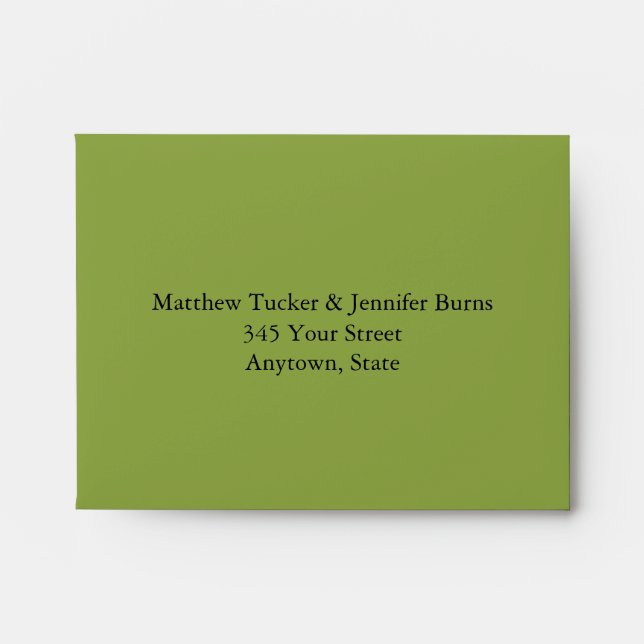 Green & White Envelope with Pre-Printed Address (Front)