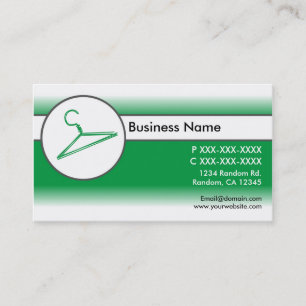 Green white fade clothes hanger business cards
