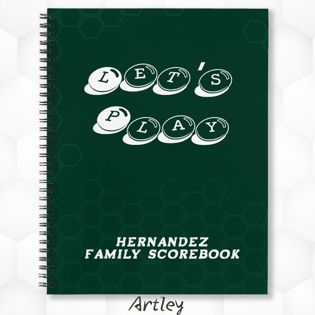 Green White Family Name Board Game Scorebook Notebook (Creator Uploaded)