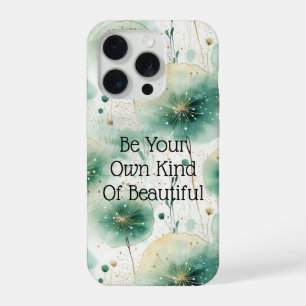 Green White Flowers iPhone 15 Pro Case