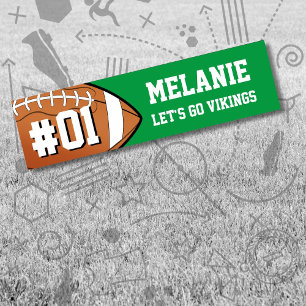 Green White Football Team Bumper Sticker