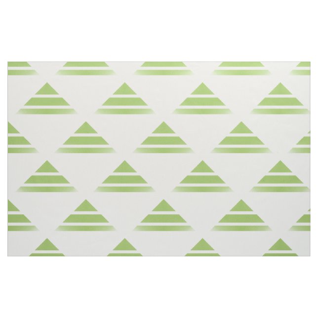 Green White Geo Triangle Pattern Fabric (Fat Quarter)