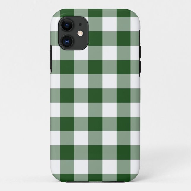 Green White Gingham Check Pattern Case-Mate iPhone Case (Back)