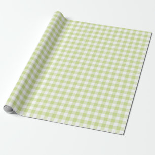 GREEN & WHITE GINGHAM PLAID  WRAPPING PAPER