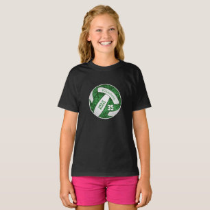 Green white girly volleyball team colours T-Shirt