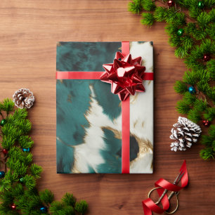 Green White Gold Leopard Wrapping Paper