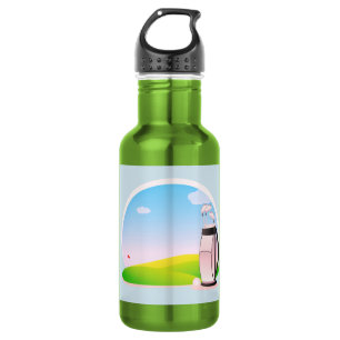 Green White Golfer Golf Personalised 532 Ml Water Bottle