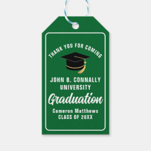 Green White Graduate Custom 2024 Graduation Party Gift Tags