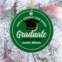 Green White Graduate Custom Keepsake Christmas