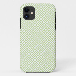 Green & White Greek Key Pattern iPhone 5 Case