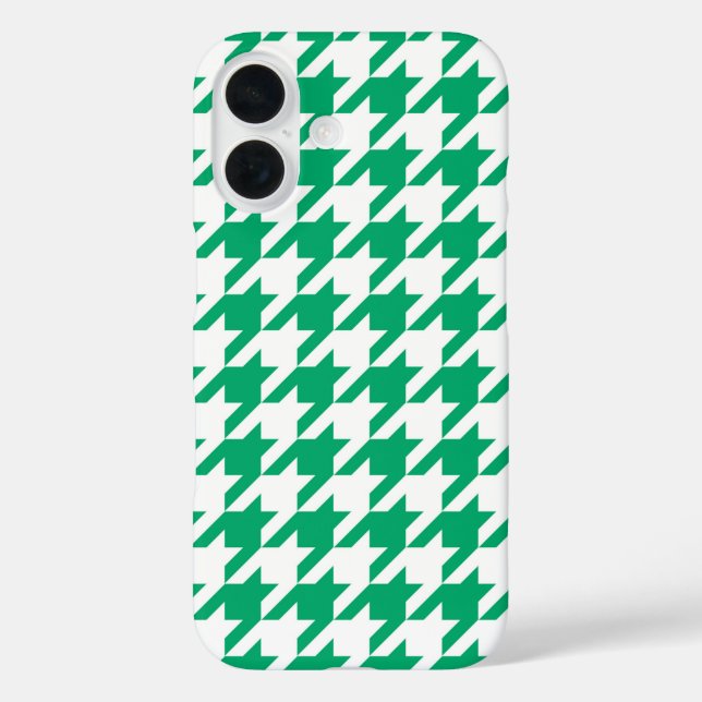 Green White Houndstooth Check Case-Mate iPhone Case (Back)