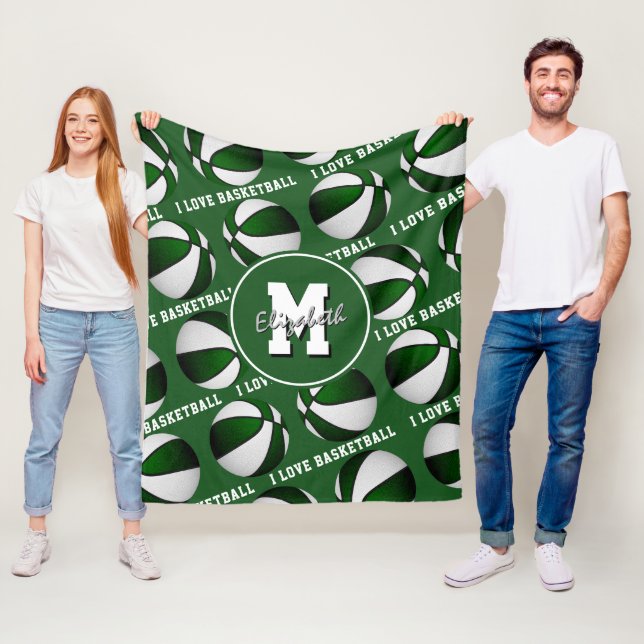 green white I love basketball team colours Fleece  (In Situ)