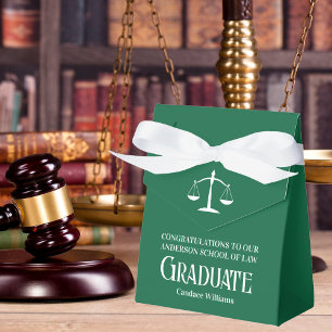 Green White Law School Custom Graduation Party Favour Box