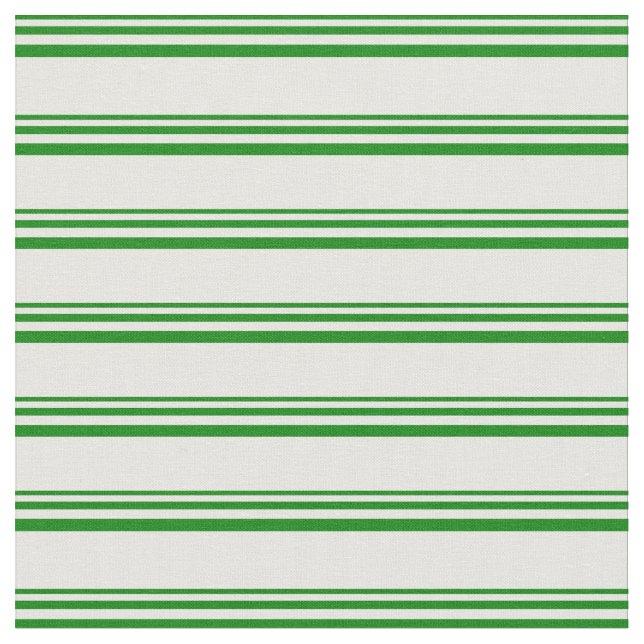 Green & White Lines Fabric (Close Up)
