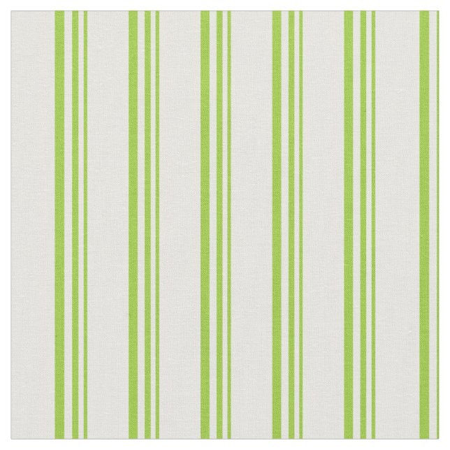 Green & White Lines Pattern Fabric (Close Up)