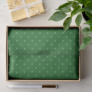 Green & White Mini Polka Dots Christmas Holiday Tissue Paper